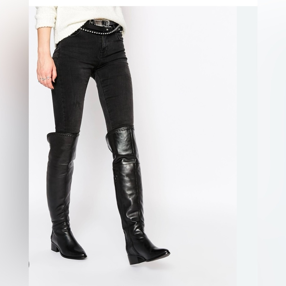 Chinese Laundry-Flash Genuine LeatherTall Boot-Black NWOT-Classic Sz 5.5-😍​